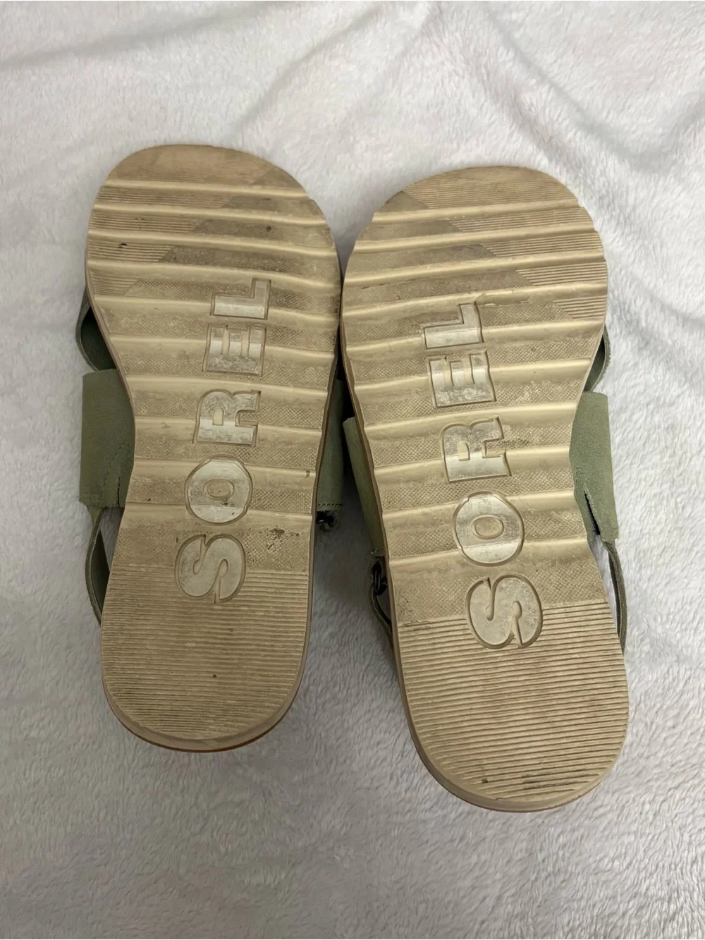 Sorel Ella II Slingback Sandals Safari/ Shade Genuine Leather Open Toe SIZE 9